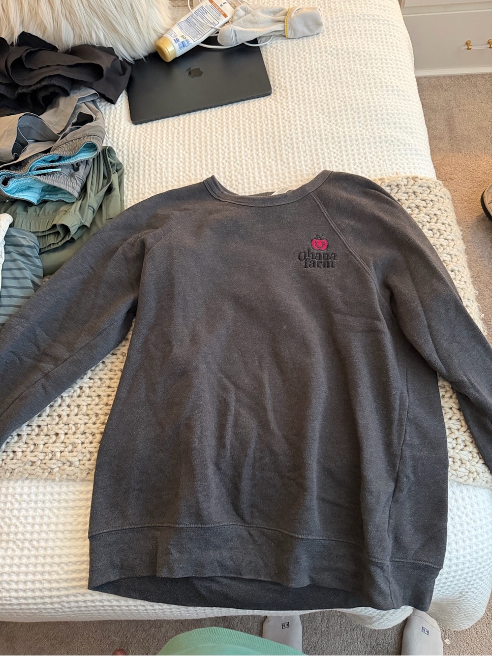 Bella Canvas Charcoal Sweatshirt with Pink Logo
